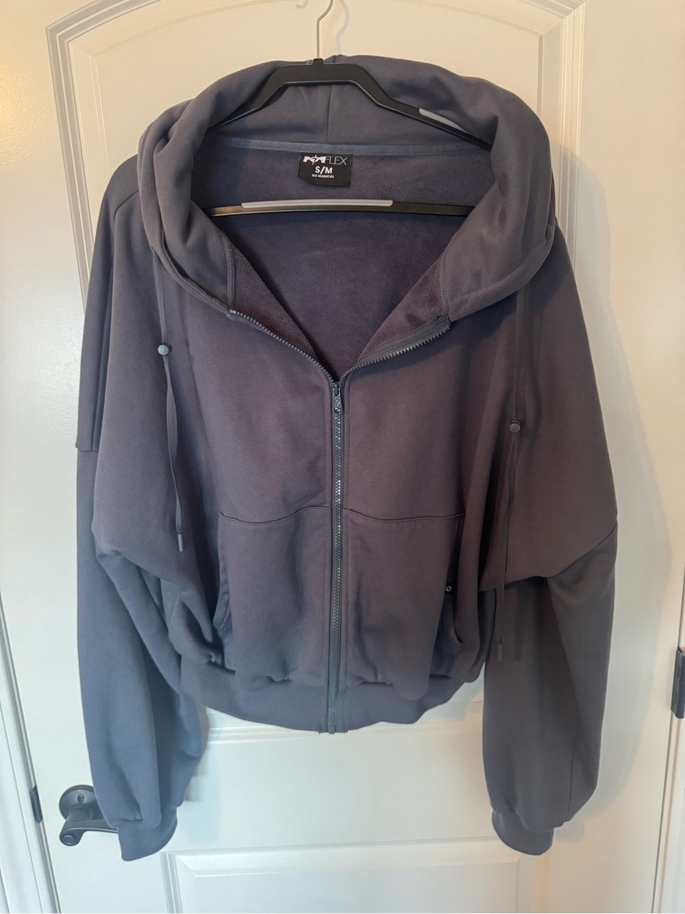 POPFLEX Active Zip Cloud Hoodie in Denim Blue